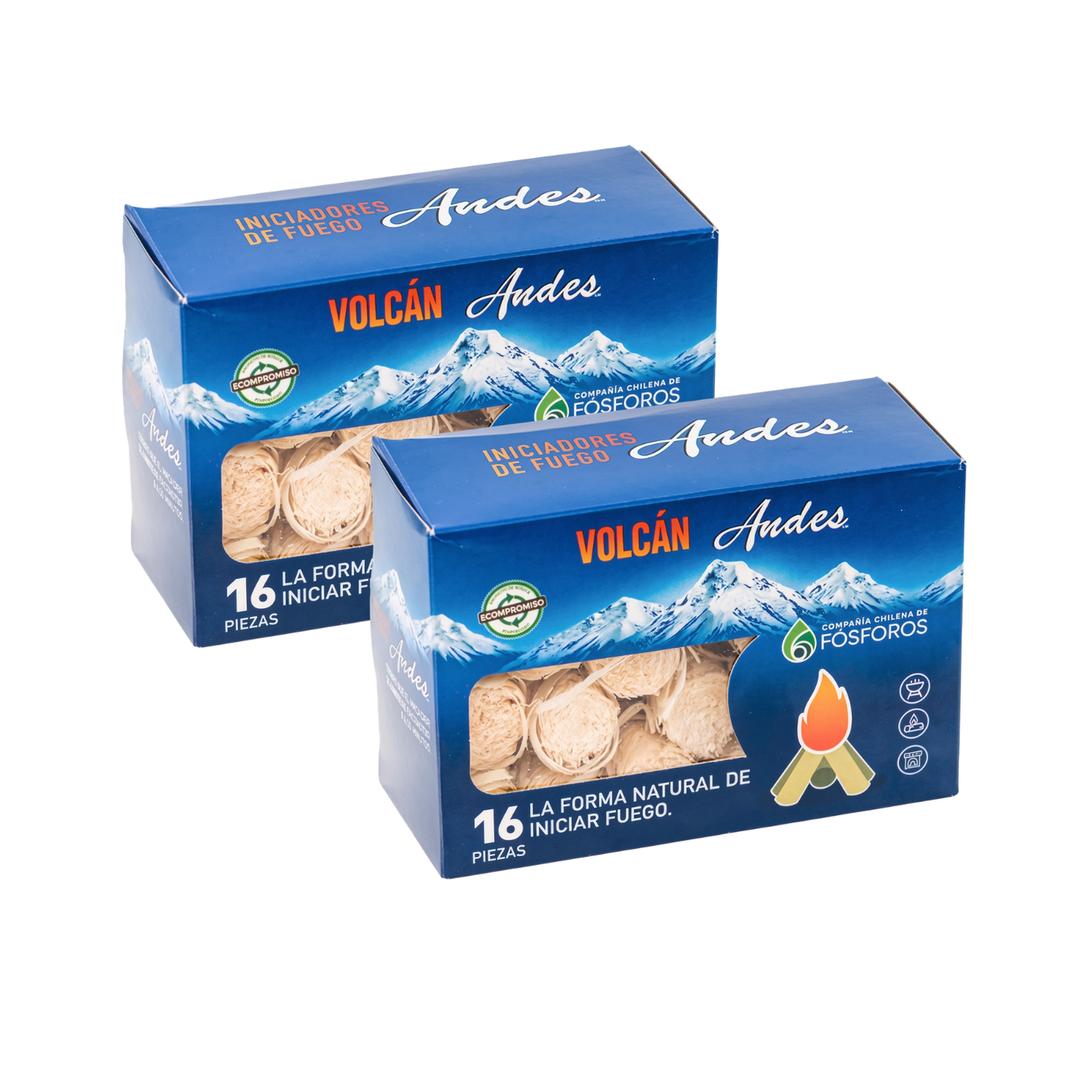 Iniciadores de Fuego Andes Volcán - Pack de 2